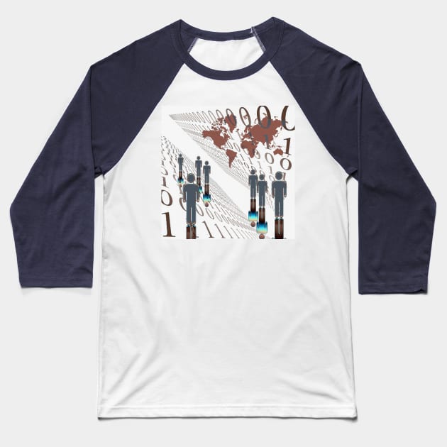 Humanity in digital era Baseball T-Shirt by rolffimages